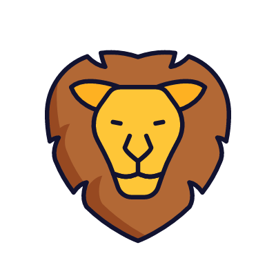 Lion head, Animated Icon, Lineal
