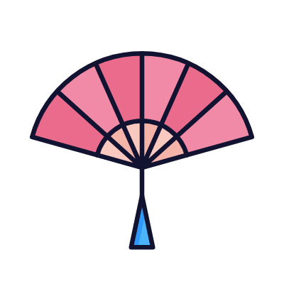 Hand fan, Animated Icon, Lineal