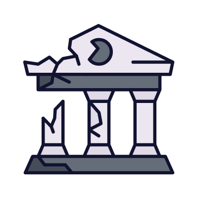 Ruins, Animated Icon, Lineal