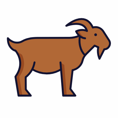 Goat, Animated Icon, Lineal