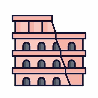 Colosseum, Animated Icon, Lineal