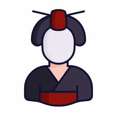 Geisha, Animated Icon, Lineal