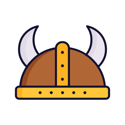 Viking helmet, Animated Icon, Lineal