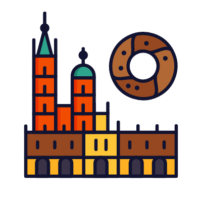 Kraków, Animated Icon, Lineal