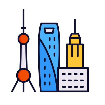 Shanghai, Animated Icon, Lineal