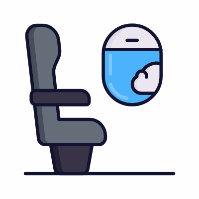 Flight seat, Animated Icon, Lineal