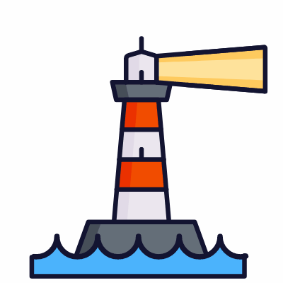 Lighthouse, Animated Icon, Lineal
