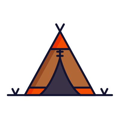 Tent, Animated Icon, Lineal