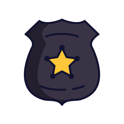 Police badge, Animated Icon, Lineal