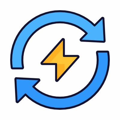 Sustainable energy, Animated Icon, Lineal