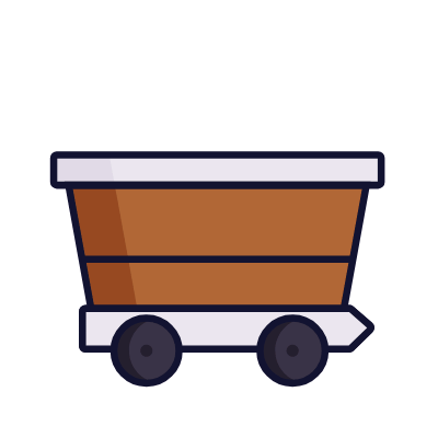 Mine cart, Animated Icon, Lineal