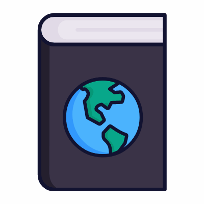 Geography Book, Animated Icon, Lineal