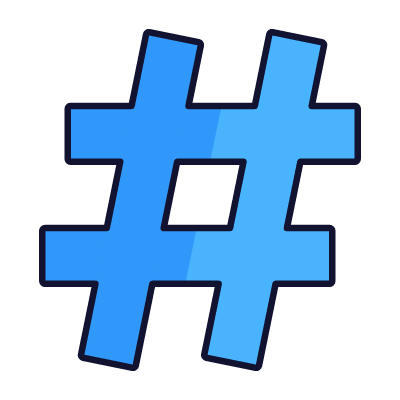 Hashtag, Animated Icon, Lineal