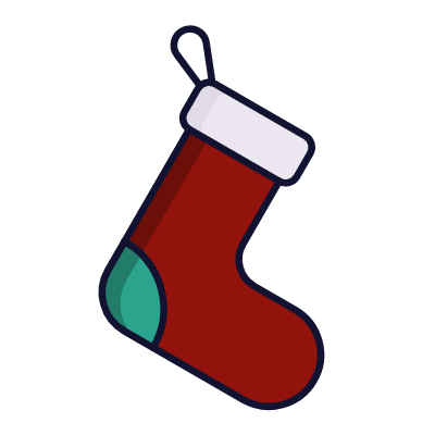 Christmas sock, Animated Icon, Lineal
