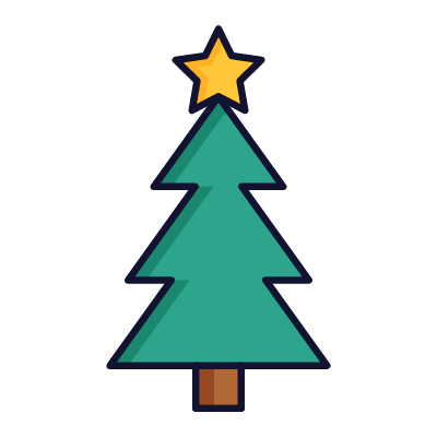 Christmas tree, Animated Icon, Lineal