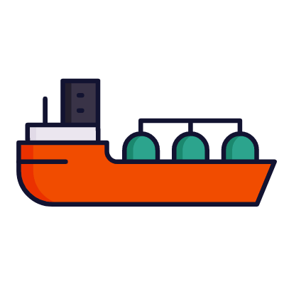 Tanker ship, Animated Icon, Lineal