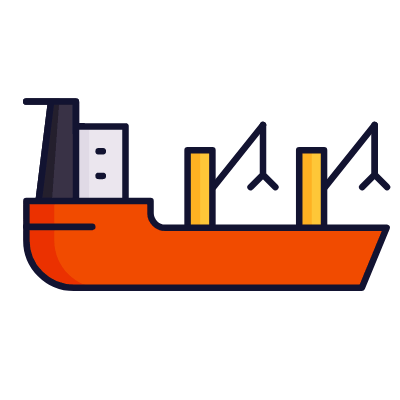 Bulker ship, Animated Icon, Lineal