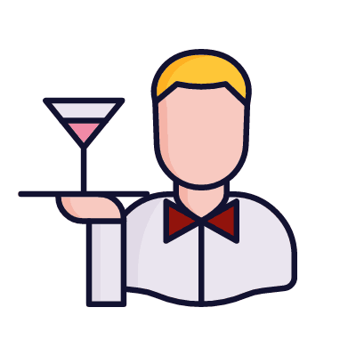 Bartender, Animated Icon, Lineal