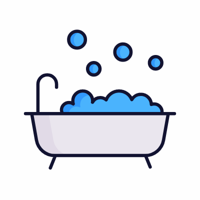 Bubble Bath, Animated Icon, Lineal