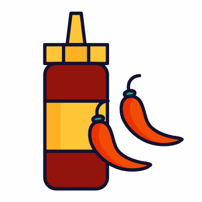 Hot Sauce, Animated Icon, Lineal