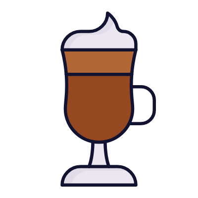 Irish Coffee, Animated Icon, Lineal
