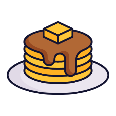 Pancakes, Animated Icon, Lineal