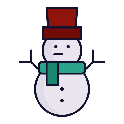Snowman, Animated Icon, Lineal