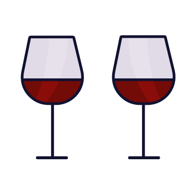 Wine glass, Animated Icon, Lineal