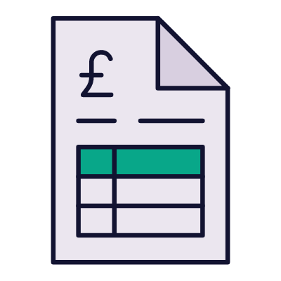 Invoice GBP, Animated Icon, Lineal