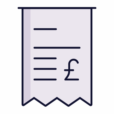Receipt GBP, Animated Icon, Lineal