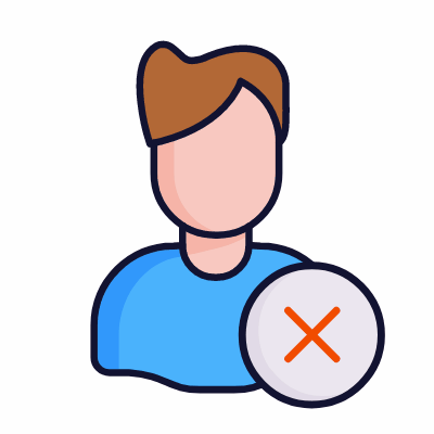 Man avatar error, Animated Icon, Lineal