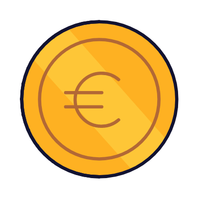 Euro coin, Animated Icon, Lineal