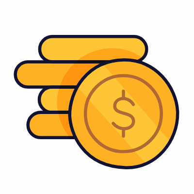 Dollar coins, Animated Icon, Lineal