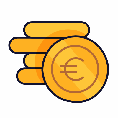 Euro coins, Animated Icon, Lineal