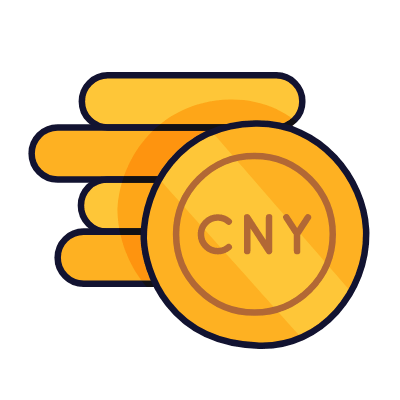 CNY coins, Animated Icon, Lineal