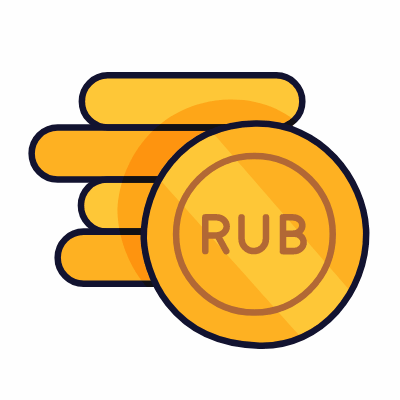 Ruble coins, Animated Icon, Lineal