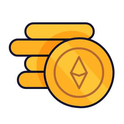 ETH coins, Animated Icon, Lineal