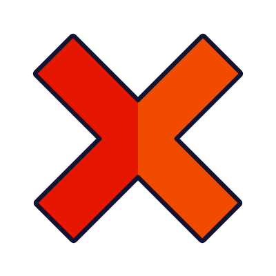 Error cross, Animated Icon, Lineal