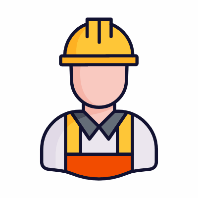 Construction worker, Animated Icon, Lineal