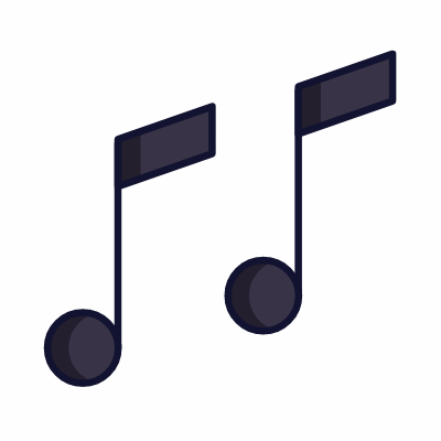 Music notes, Animated Icon, Lineal