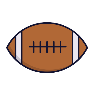 Rugby ball, Animated Icon, Lineal