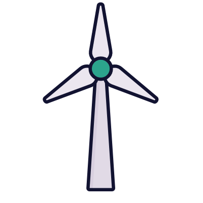 Windmill, Animated Icon, Lineal