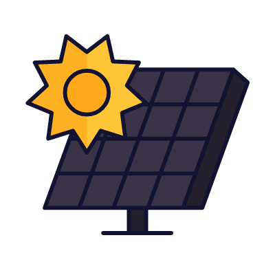 Solar panel, Animated Icon, Lineal