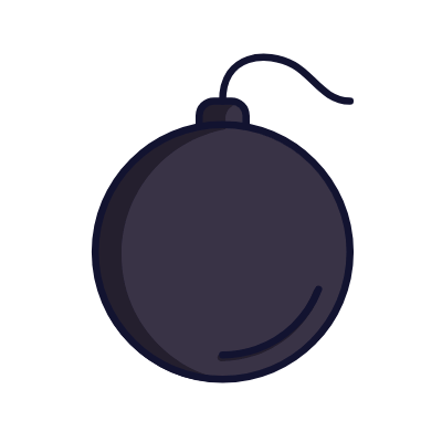 Bomb, Animated Icon, Lineal