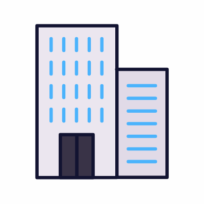 Buildings, Animated Icon, Lineal