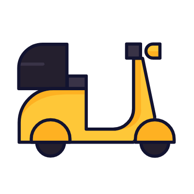 Scooter, Animated Icon, Lineal