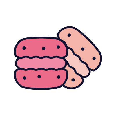 French macarons, Animated Icon, Lineal