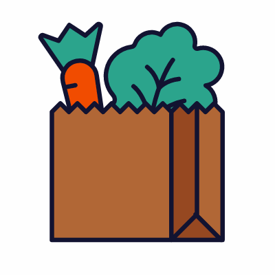 Vegetable bag, Animated Icon, Lineal