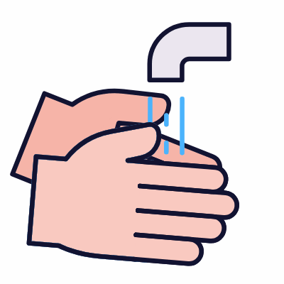 Rinsing hands, Animated Icon, Lineal