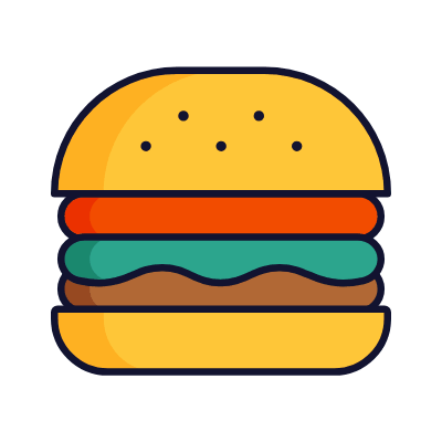 Burger, Animated Icon, Lineal